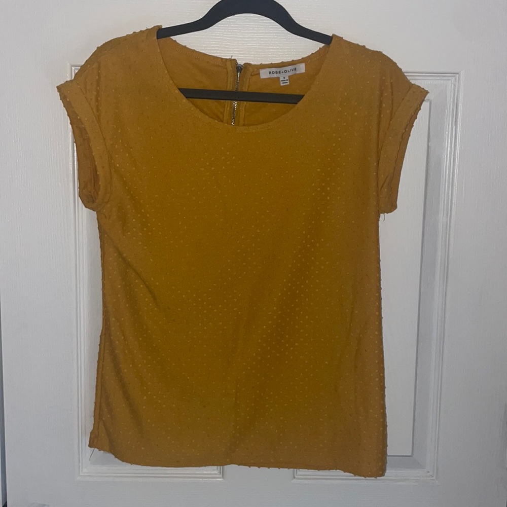 Dress, shirt, size small mustard, yellow